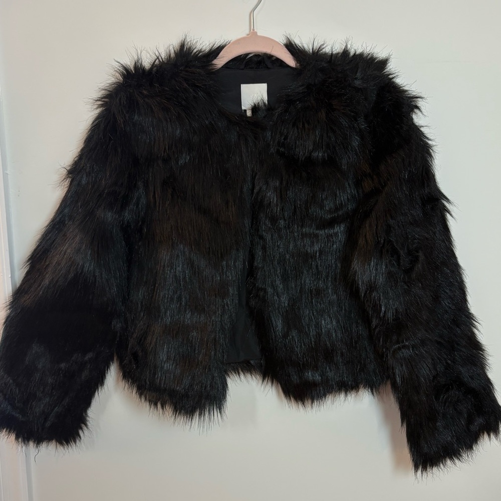 H&M Faux Fur Black Jacket - NEVER WORN